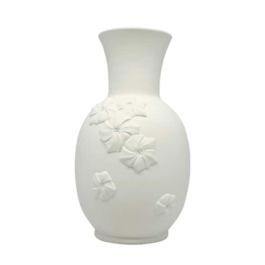 8" Embossed Floral DIY Ceramic Vase by Make Market